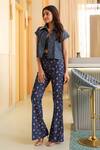 Buy_B'Infinite_Blue Denim Collared Colorful Dots Shirt _Online_at_Aza_Fashions