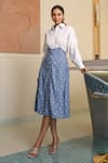Buy_B'Infinite_Blue Denim Midi Skirt _Online_at_Aza_Fashions