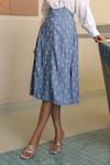 Shop_B'Infinite_Blue Denim Midi Skirt _Online_at_Aza_Fashions