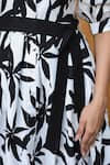 B'Infinite_Black Cotton Collared Floral Print Midi Dress _Online_at_Aza_Fashions