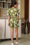 Shop_B'Infinite_Green Cotton V-neck Floral Print Jumpsuit _at_Aza_Fashions
