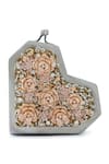 Anaar_Gray Embroidery, Beads Flora Slingette Clutch _at_Aza_Fashions