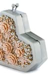 Buy_Anaar_Gray Embroidery, Beads Flora Slingette Clutch 
