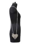 Anaar_Silver Embroidery, Beads Designer Slingette Clutch _Online_at_Aza_Fashions