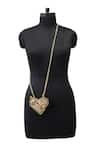 Buy_Anaar_Gold Crystals, Stones Designer Foiled Milano Satin Clutch _Online_at_Aza_Fashions
