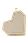 Shop_Anaar_Gold Crystals, Stones Designer Foiled Milano Satin Clutch _at_Aza_Fashions