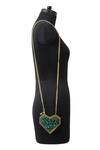Anaar_Green Crystals Liza Slingette Designer Clutch _Online_at_Aza_Fashions