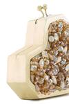 Buy_Anaar_Gold Crystals, Beads Foiled Milano Satin Clutch 