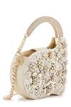 Buy_Anaar_White Fabric Flowers, Beads Swan Annette Floral Clutch _at_Aza_Fashions