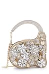 Anaar_Gold Crystals Butterfly Annette Designer Clutch _at_Aza_Fashions