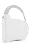 Shop_Anaar_White Beads, Embroidery Piom Pom Anette Designer Clutch _at_Aza_Fashions