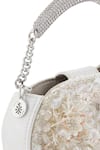 Shop_Anaar_White Beads, Embroidery Piom Pom Anette Designer Clutch 