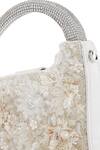 Anaar_White Beads, Embroidery Piom Pom Anette Designer Clutch _Online