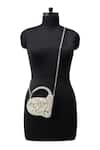 Anaar_White Pearls, Crystals Boss Lady Anette Designer Clutch _Online_at_Aza_Fashions