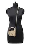 Anaar_Gold Stones Foiled Milano Satin Clutch _Online_at_Aza_Fashions
