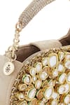 Shop_Anaar_Gold Stones Foiled Milano Satin Clutch _Online_at_Aza_Fashions
