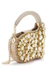 Buy_Anaar_Gold Stones Foiled Milano Satin Clutch _at_Aza_Fashions