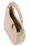 Shop_Anaar_Gold Chains, Rhinestones Foiled Milano Satin Clutch _Online_at_Aza_Fashions