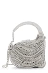 Buy_Anaar_Silver Chains Bridal Satin Designer Clutch _Online_at_Aza_Fashions