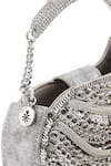 Anaar_Silver Chains Bridal Satin Designer Clutch _at_Aza_Fashions