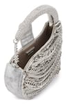 Anaar_Silver Chains Bridal Satin Designer Clutch _Online
