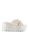 Anaar_Beige Beads, Pearls Embellished Luna Sandals _Online_at_Aza_Fashions