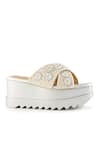 Buy_Anaar_Beige Beads, Pearls Embellished Luna Sandals _Online_at_Aza_Fashions