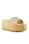 Anaar_Gold Embroidery Vintage Wink Wedges _at_Aza_Fashions