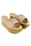 Buy_Anaar_Gold Embroidery Vintage Wink Wedges _at_Aza_Fashions