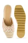 Shop_Anaar_Gold Embroidery Vintage Wink Wedges _at_Aza_Fashions