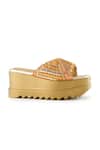 Anaar_Orange Embroidery Drama Dose Sandals _Online_at_Aza_Fashions
