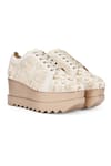 Buy_Anaar_White Buttercream Bliss Sneaker Wedges _at_Aza_Fashions