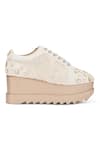 Shop_Anaar_White Buttercream Bliss Sneaker Wedges _Online_at_Aza_Fashions