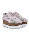 Buy_Anaar_Pink Blush Peony Wedge Sneakers _at_Aza_Fashions