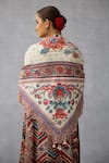 Shop_Torani_Multi Color Embroidery, Lace Coromandel Ayaana Designer Scarf _at_Aza_Fashions