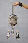 Shop_Torani_Black Tassels Kalamkari Iqra Potli Bag _at_Aza_Fashions