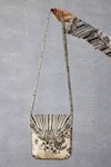 Torani_Black Embroidery Kalamkari Aashi Sling Bag _Online_at_Aza_Fashions