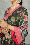 Buy_Tanu Malhotra_Green Cotton, Silk, Georgette Embroidery Forest Side Panel Buti Kurta Set _Online_at_Aza_Fashions