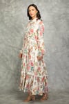 Tanu Malhotra_White Cotton, Silk Lace Collared Floral Printed Maxi Dress _Online_at_Aza_Fashions
