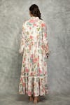 Shop_Tanu Malhotra_White Cotton, Silk Lace Collared Floral Printed Maxi Dress _at_Aza_Fashions