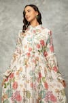 Shop_Tanu Malhotra_White Cotton, Silk Lace Collared Floral Printed Maxi Dress _Online_at_Aza_Fashions