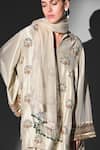 Buy_Nikita Mhaisalkar_Off White Silk Embroidery, Beads V-neck Handthread Kurta Set _Online_at_Aza_Fashions