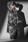 Shop_Nikita Mhaisalkar_Black Silk, Crepe Embroidery V-neck Swirl Print Kurta Set _at_Aza_Fashions
