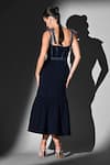 Shop_Nikita Mhaisalkar_Blue Sweetheart Neck Indigo Corset Tie-up Dress _at_Aza_Fashions