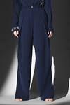 Shop_Nikita Mhaisalkar_Blue Embroidery Indigo Luxe Suiting Pants _Online_at_Aza_Fashions