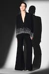 Buy_Nikita Mhaisalkar_Black Beads Noir Crystal Embroidered Pant Set _Online_at_Aza_Fashions