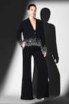 Buy_Nikita Mhaisalkar_Black Beads Noir Crystal Embroidered Pant Set 