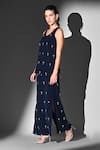 Buy_Nikita Mhaisalkar_Blue Beads Scoop Neck Indigo Crystal Embroidered Skirt Set _Online_at_Aza_Fashions