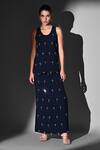 Buy_Nikita Mhaisalkar_Blue Beads Scoop Neck Indigo Crystal Embroidered Skirt Set _at_Aza_Fashions
