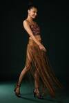 Shop_Nikita Mhaisalkar_Brown Tulle Beads, Embroidery Sweetheart Neck Beaded Corset Top _Online_at_Aza_Fashions